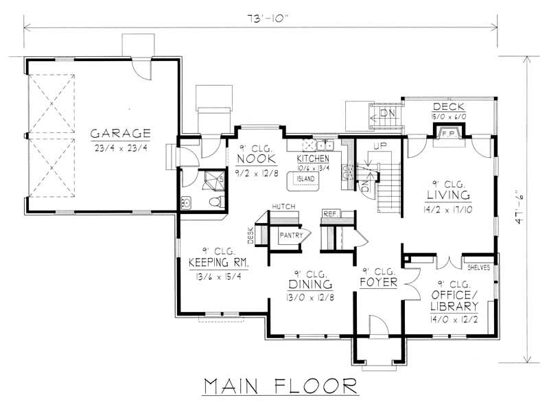 Floor Plan First Story of Contemporary Plan #162-1040