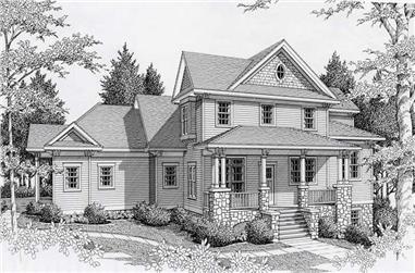4-Bedroom, 2973 Sq Ft Country House Plan - 162-1042 - Front Exterior