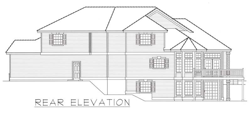 Home Plan Rear Elevation of this 3-Bedroom,2435 Sq Ft Plan -162-1046