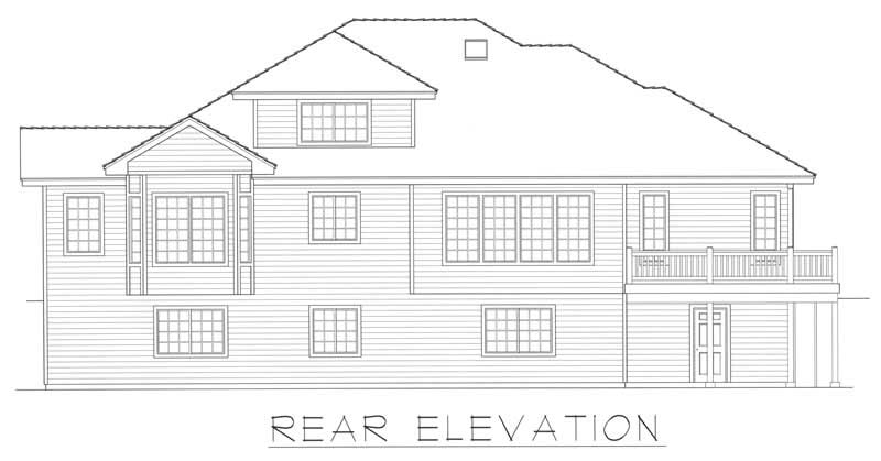 Home Plan Rear Elevation of this 3-Bedroom,2740 Sq Ft Plan -162-1053