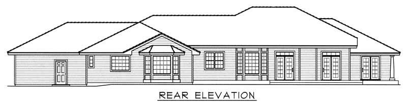 Home Plan Rear Elevation of this 3-Bedroom,3649 Sq Ft Plan -162-1056