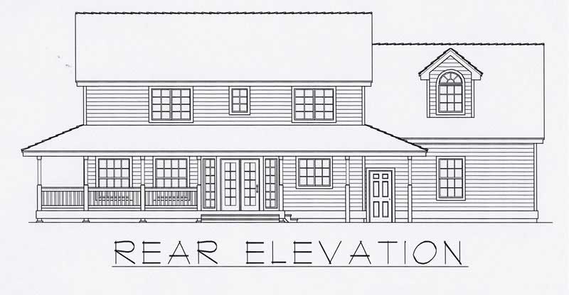Home Plan Rear Elevation of this 4-Bedroom,2555 Sq Ft Plan -162-1057