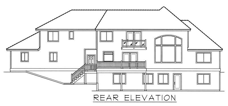 Home Plan Rear Elevation of this 2-Bedroom,2823 Sq Ft Plan -162-1058