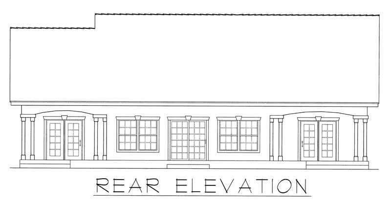 Home Plan Rear Elevation of this 3-Bedroom,2166 Sq Ft Plan -162-1059
