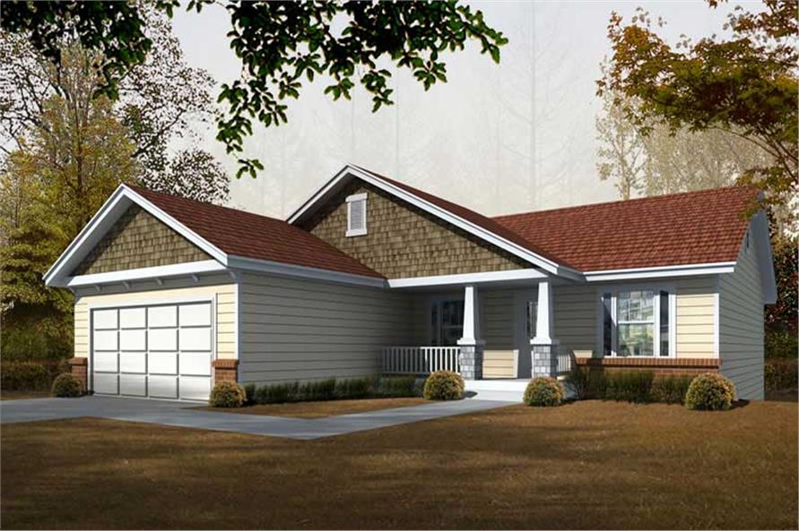 5-Bedroom, 2763 Sq Ft Bungalow House Plan - 162-1061 - Front Exterior