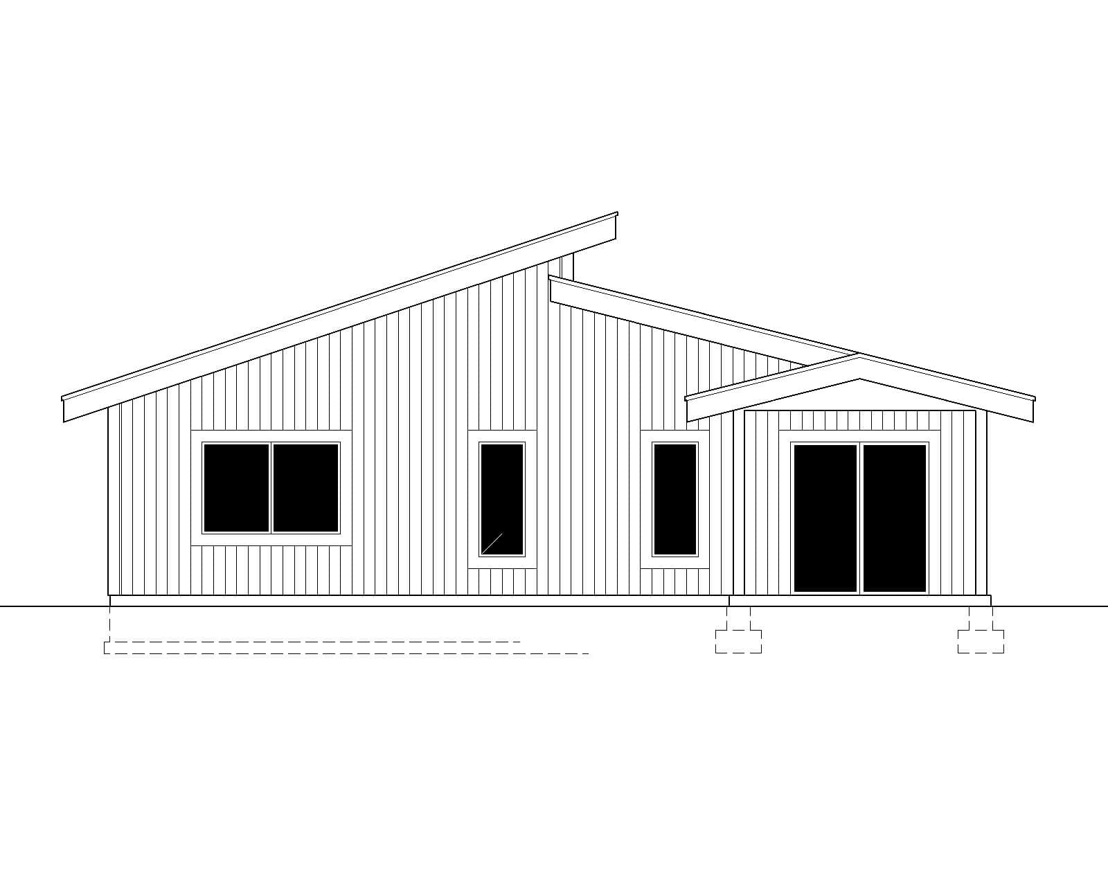 Home Plan Rear Elevation of this 3-Bedroom,1465 Sq Ft Plan -162-1064