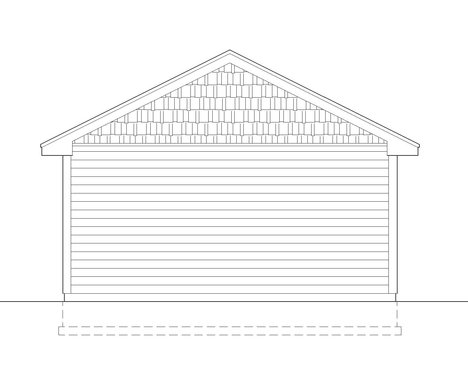 Home Plan Rear Elevation of this 2-Bedroom,620 Sq Ft Plan -162-1067