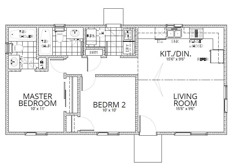 Main Level of Craftsman Plan #162-1068