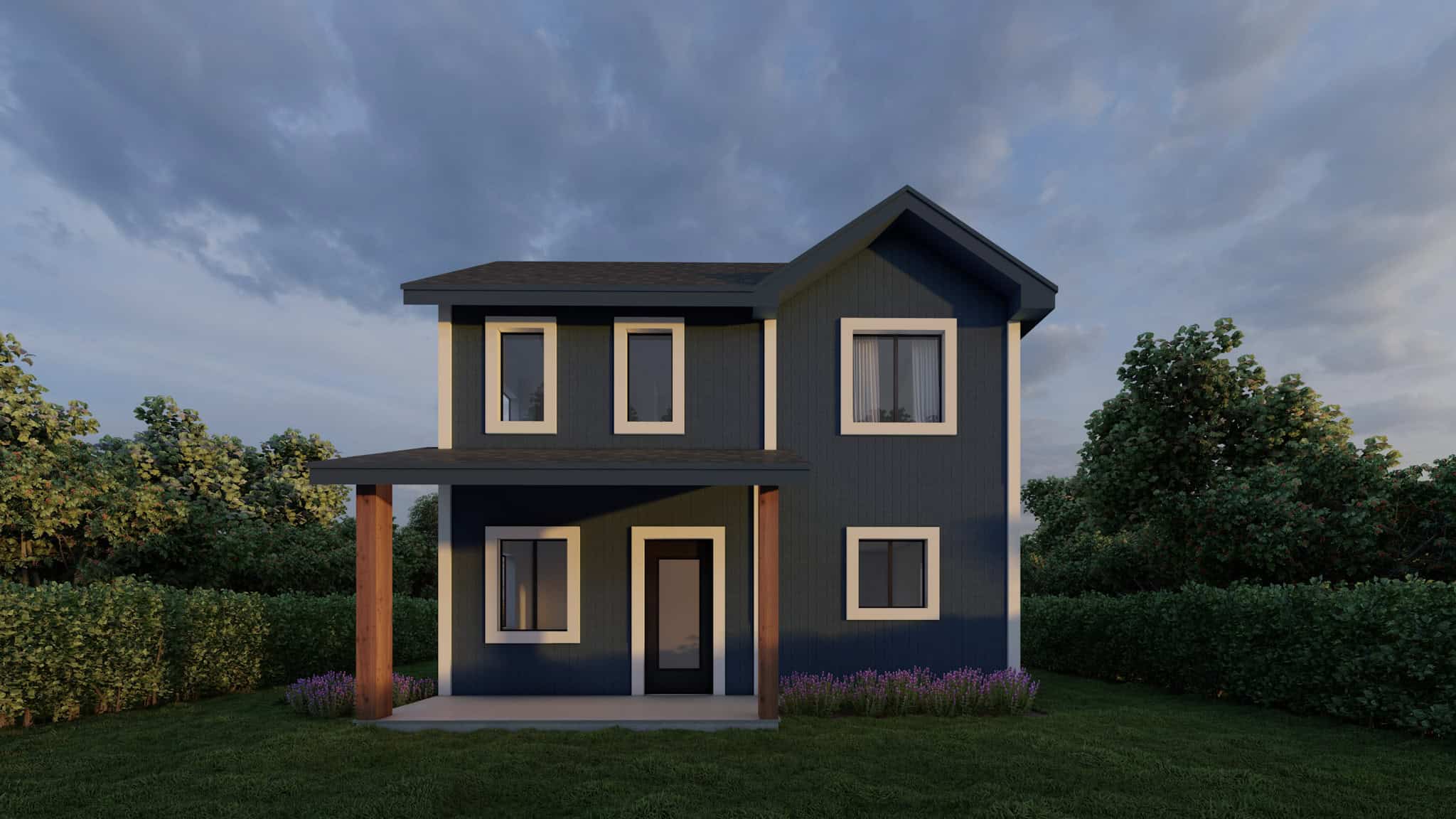 Home Plan Rear Elevation of this 2-Bedroom,936 Sq Ft Plan -162-1071