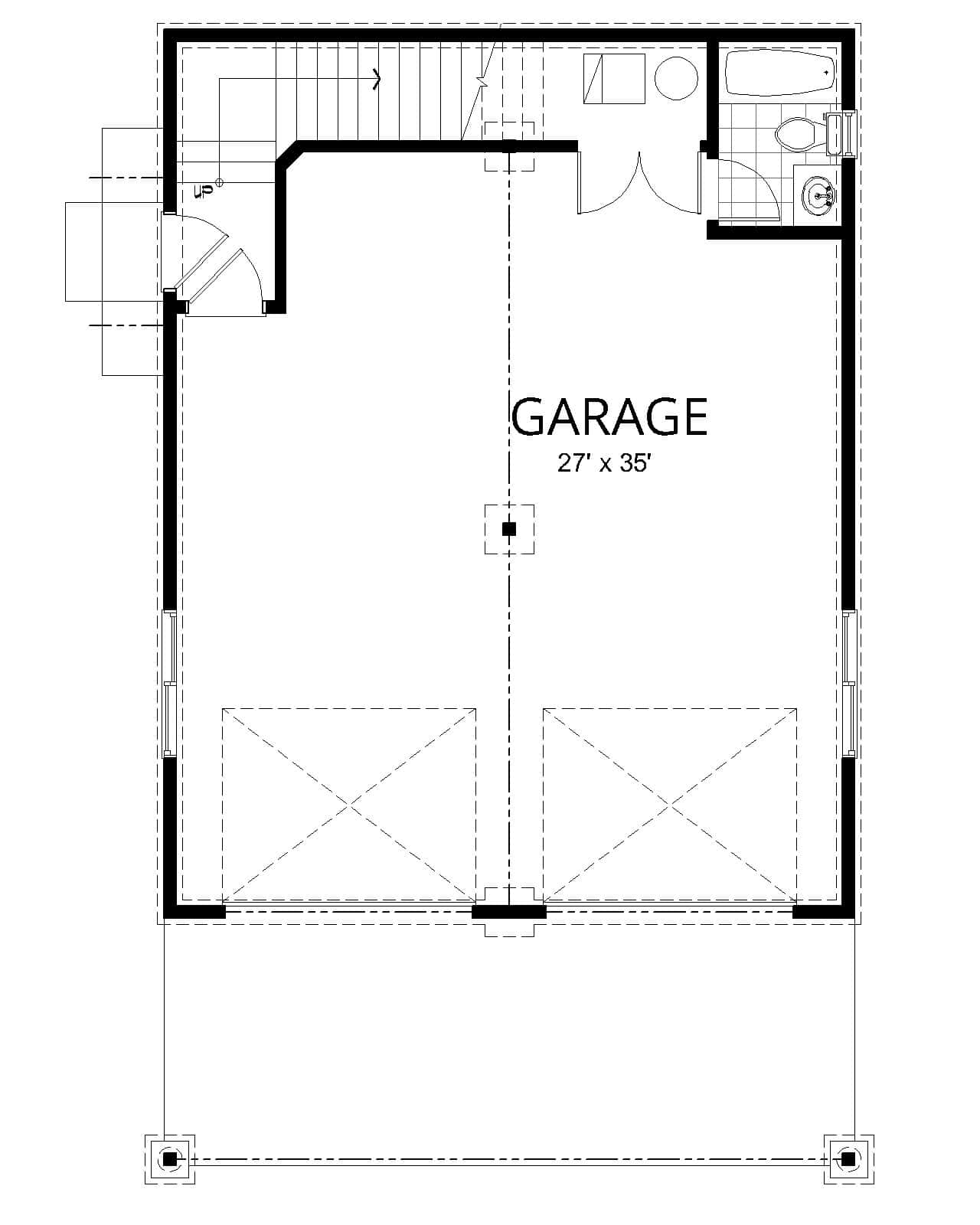 Garage of Barndominium Plan #162-1072