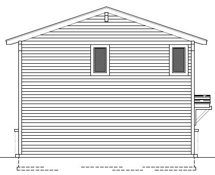 Home Plan Rear Elevation of this 2-Bedroom,1008 Sq Ft Plan -162-1072