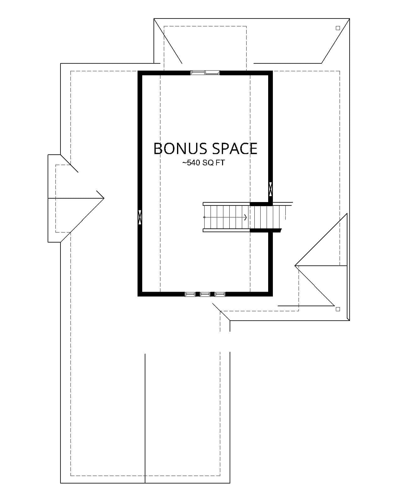 Bonus Room of Modern Farmhouse Plan #162-1076