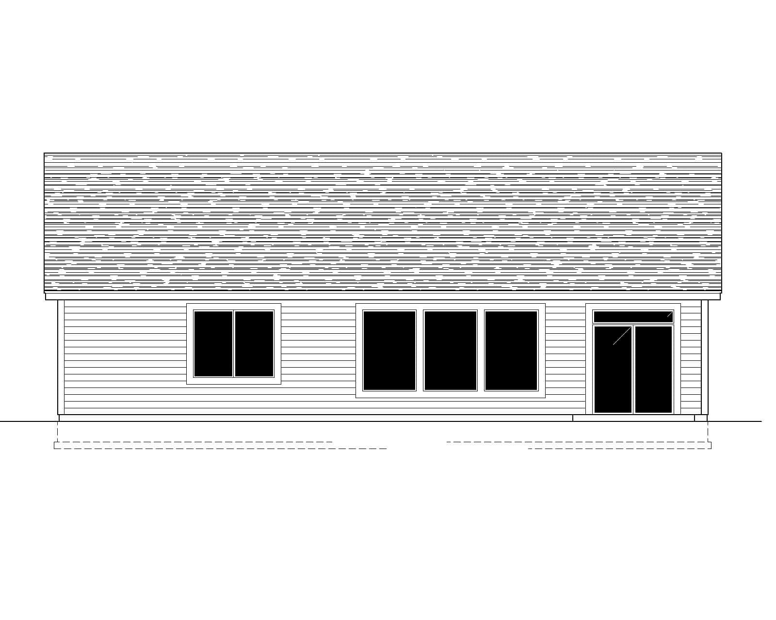 Home Plan Rear Elevation of this 3-Bedroom,1377 Sq Ft Plan -162-1083