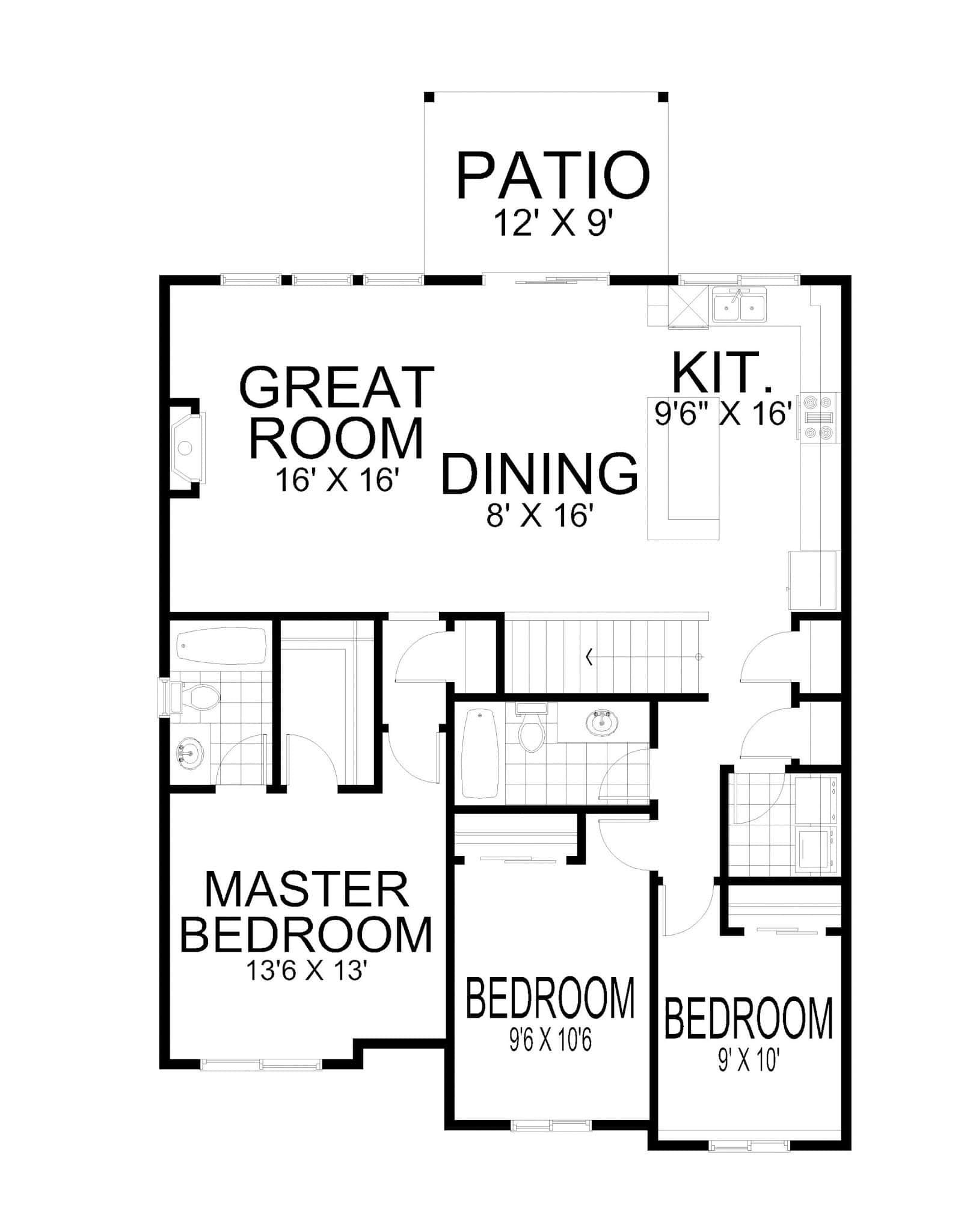 Upper Level of Modern Plan #162-1085