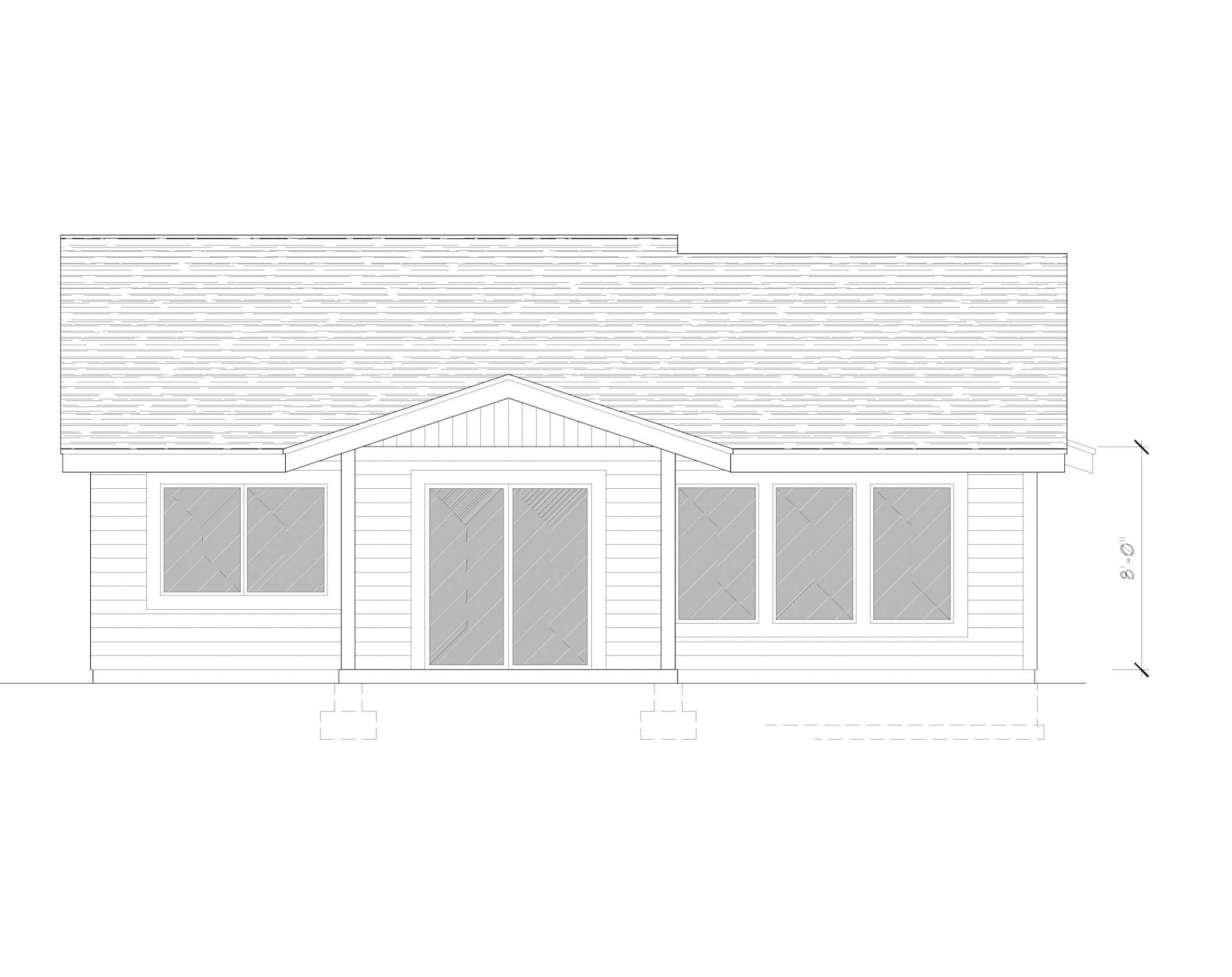 Home Plan Rear Elevation of this 4-Bedroom,1733 Sq Ft Plan -162-1085