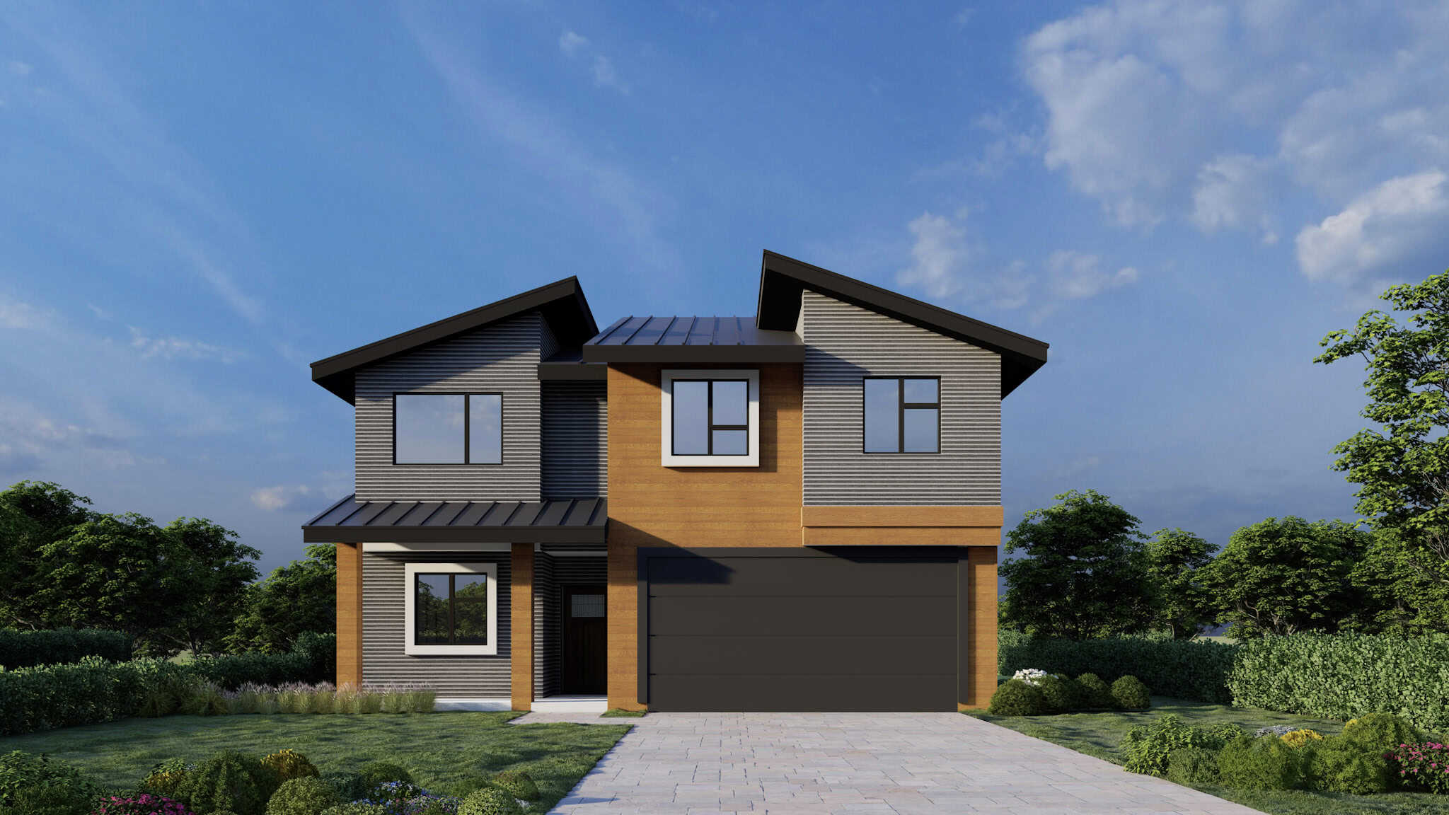 Front elevation of Modern home (ThePlanCollection: House Plan #162-1085)