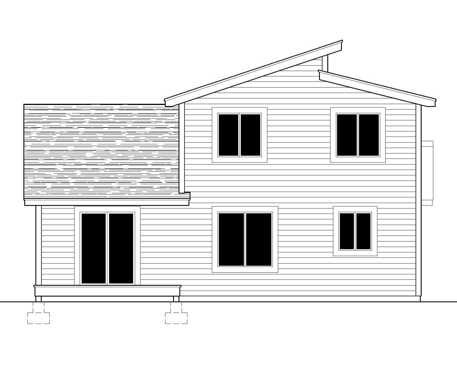Home Plan Rear Elevation of this 3-Bedroom,1438 Sq Ft Plan -162-1088