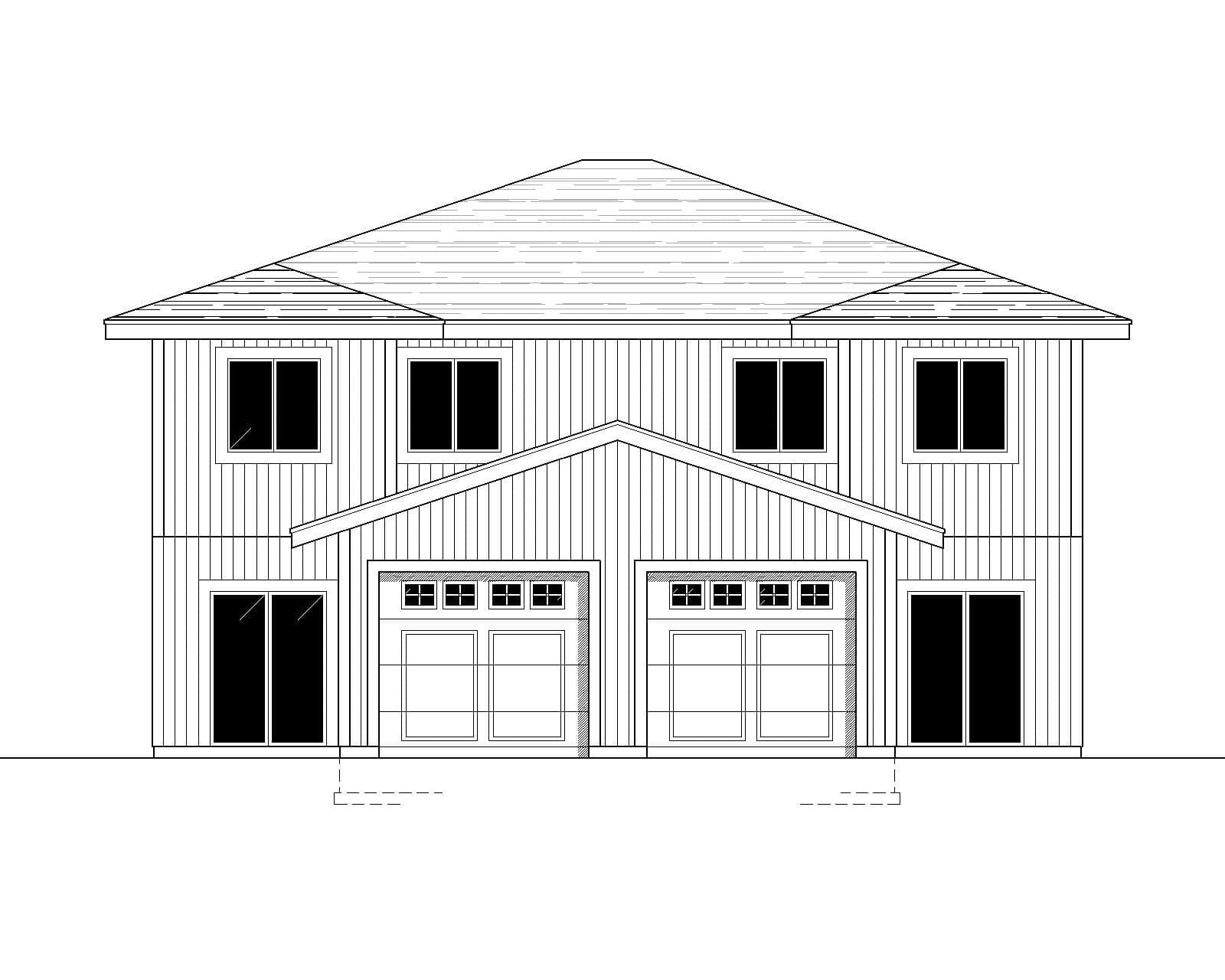 Home Plan Rear Elevation of this 6-Bedroom,2924 Sq Ft Plan -162-1089