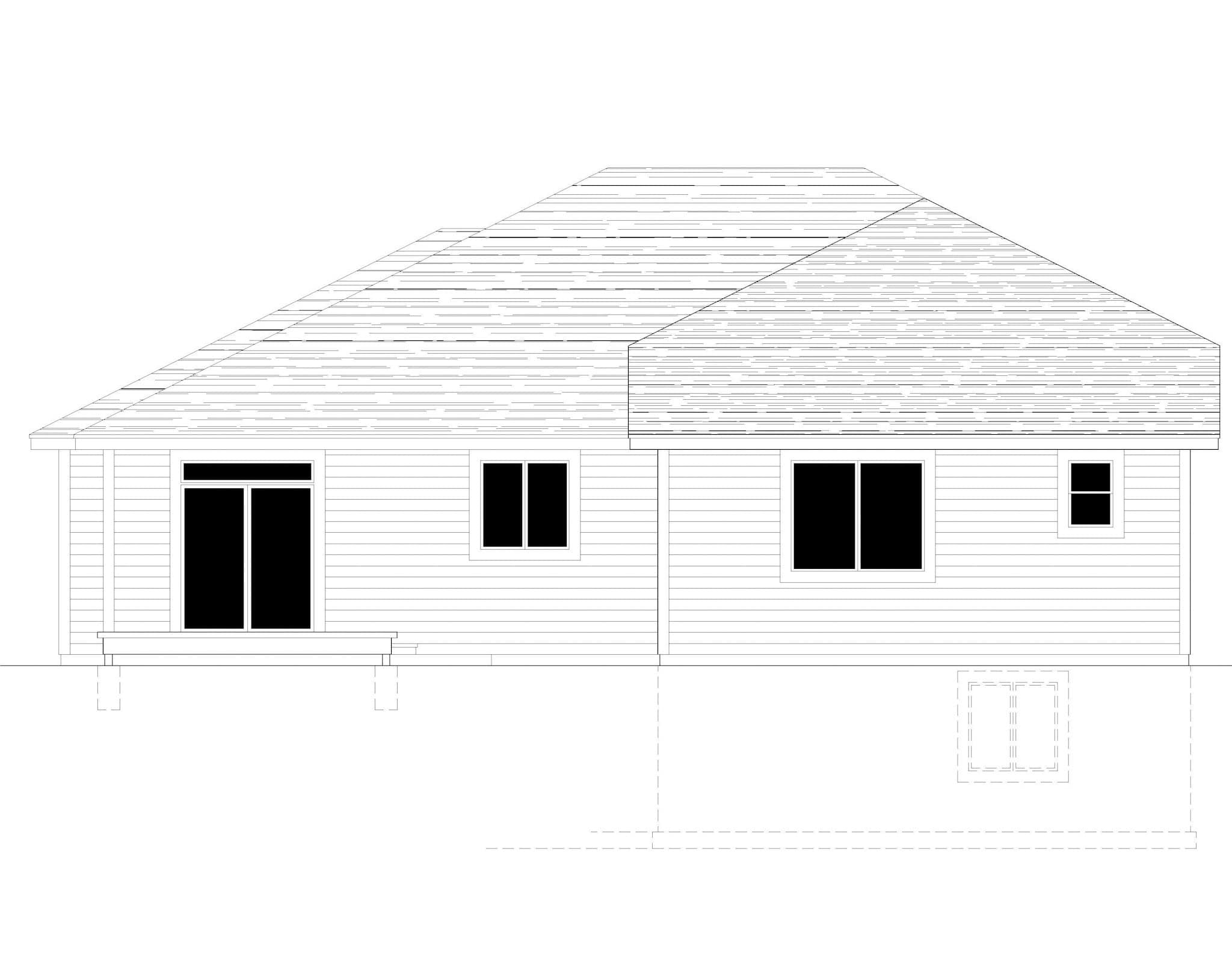 Home Plan Rear Elevation of this 3-Bedroom,1463 Sq Ft Plan -162-1090