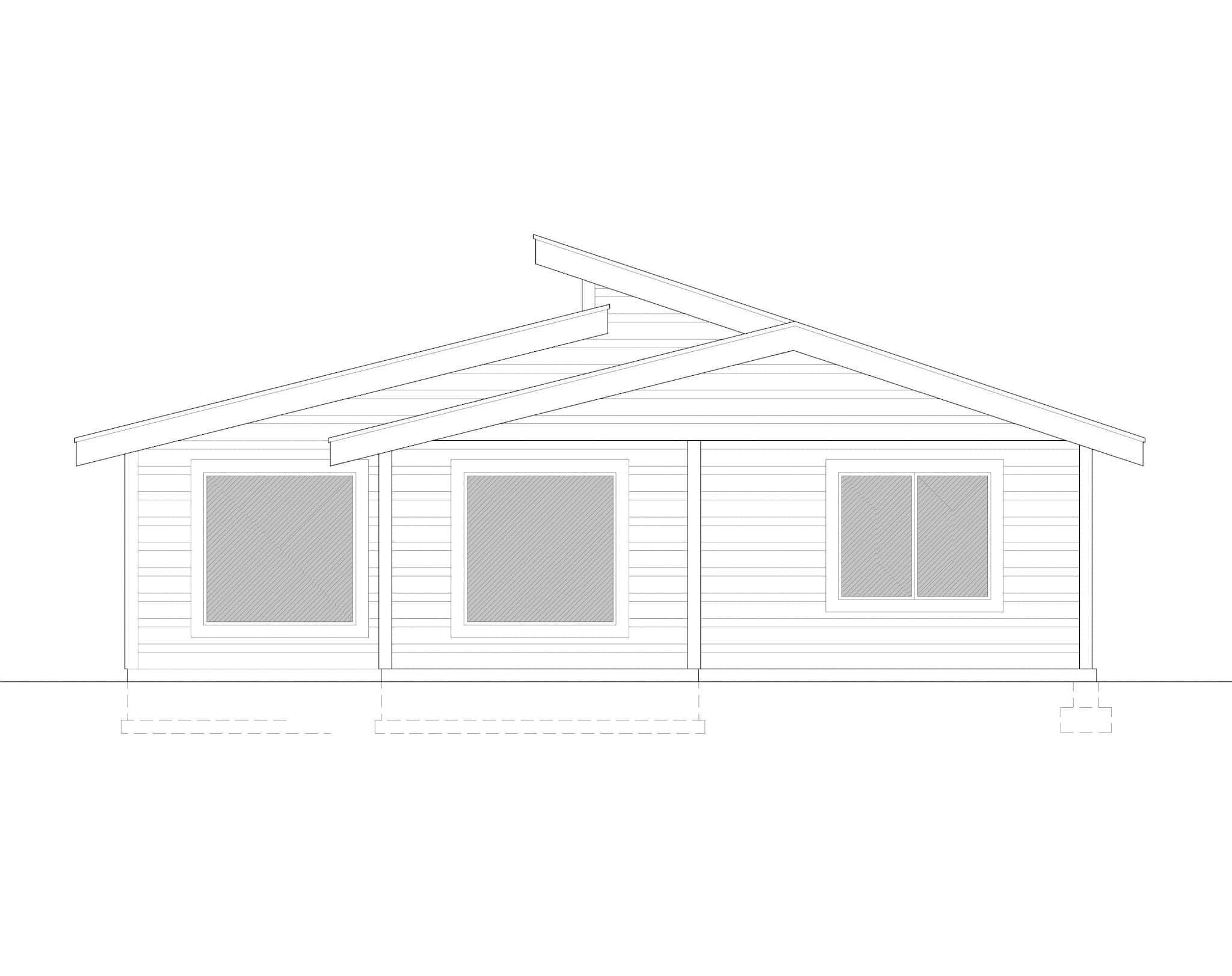 Home Plan Rear Elevation of this 3-Bedroom,1489 Sq Ft Plan -162-1094
