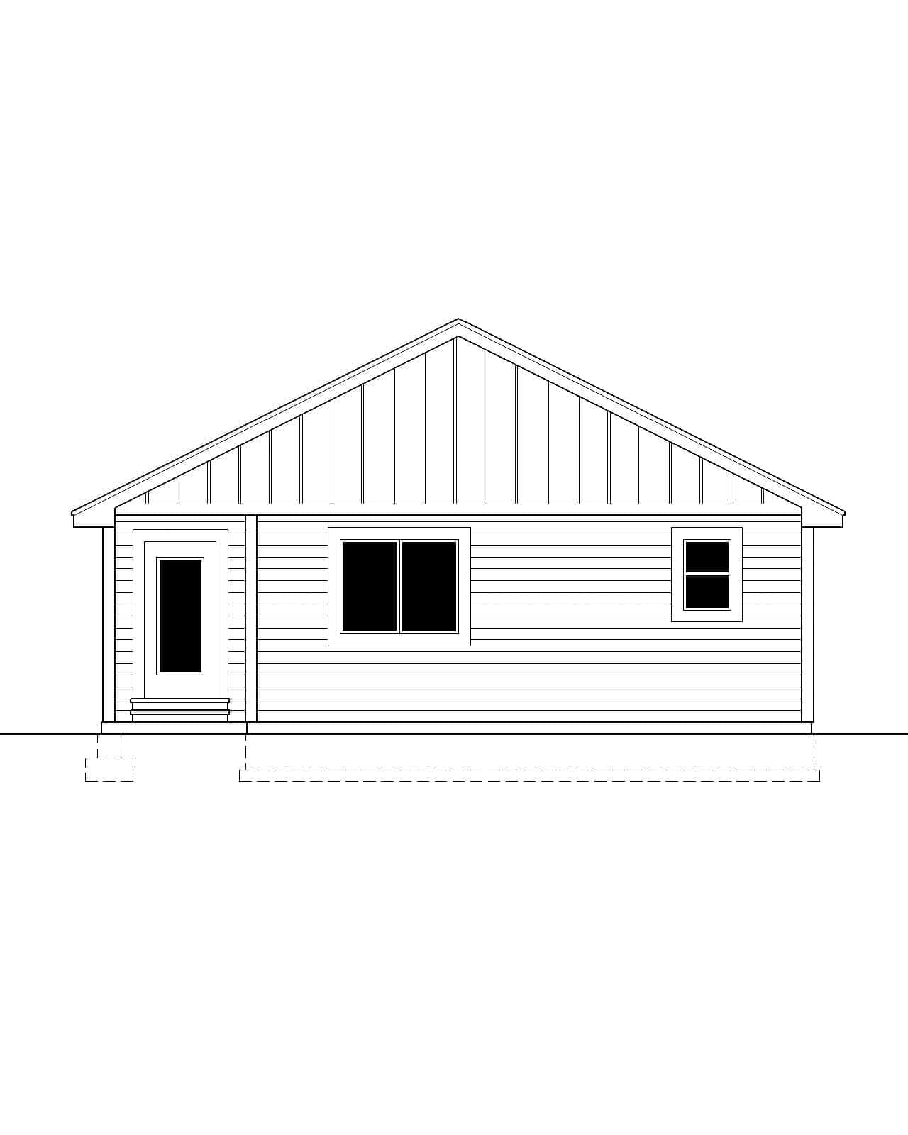 Home Plan Rear Elevation of this 3-Bedroom,1493 Sq Ft Plan -162-1095