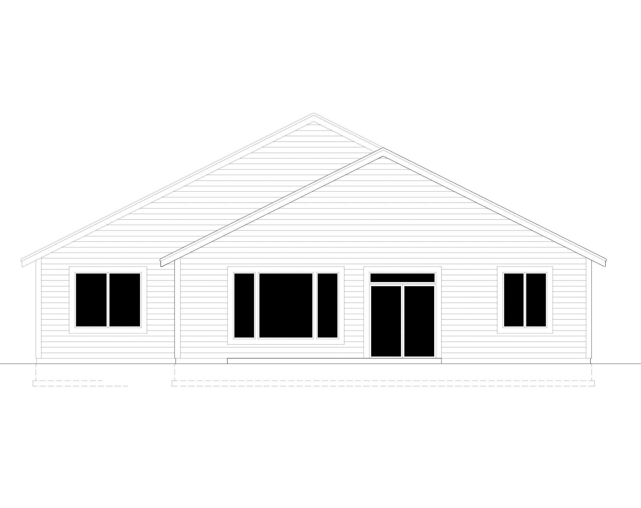 Home Plan Rear Elevation of this 3-Bedroom,2130 Sq Ft Plan -162-1097