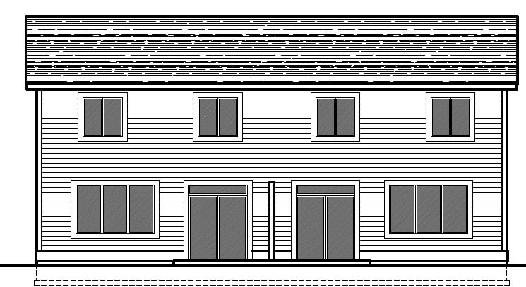 Home Plan Rear Elevation of this 10-Bedroom,3872 Sq Ft Plan -162-1099