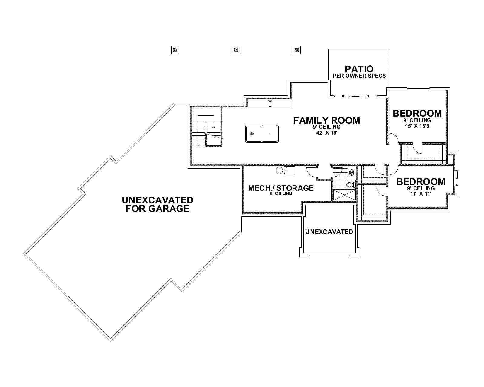 Basement of Prairie Plan #162-1100