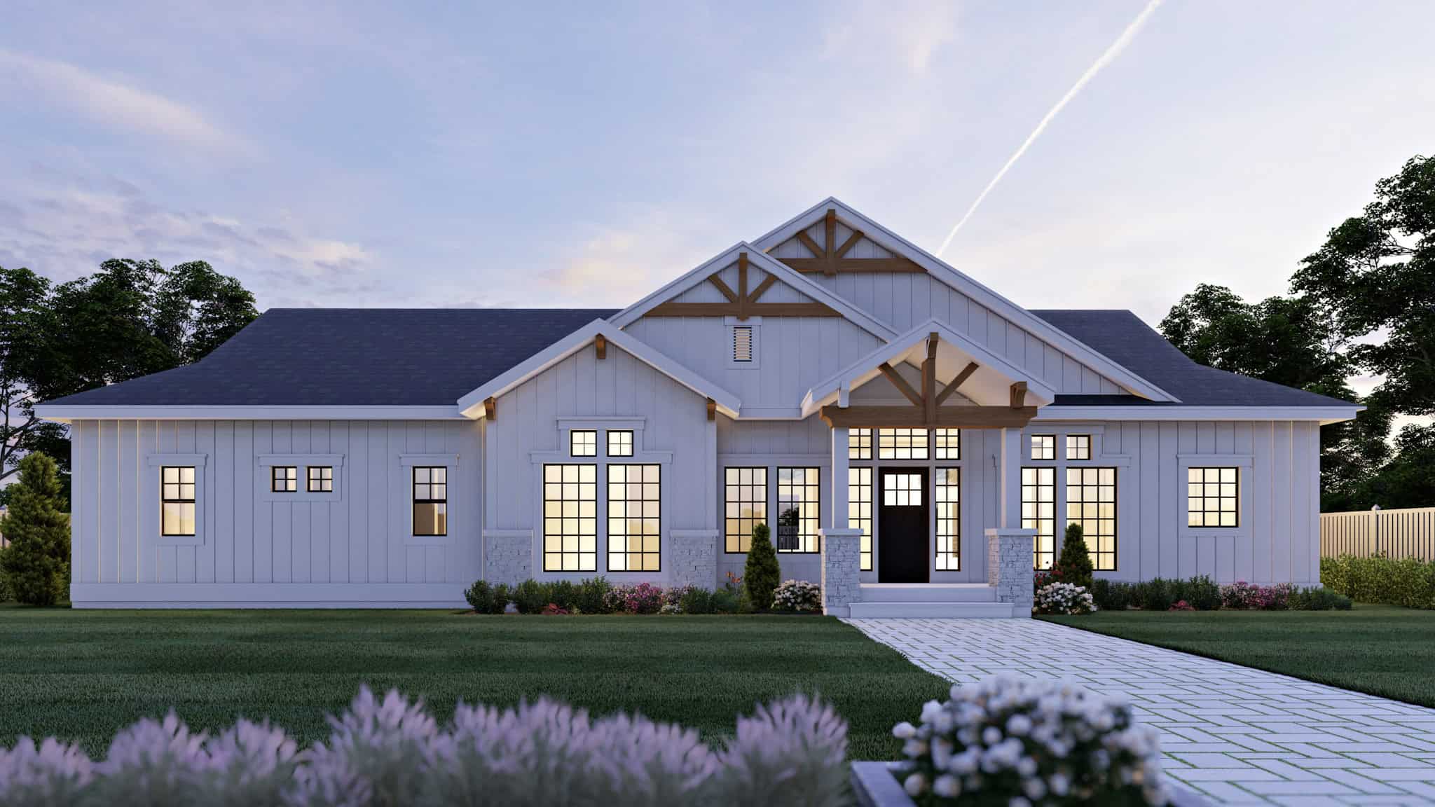Home at Night of this 6-Bedroom,2054 Sq Ft Plan -162-1102