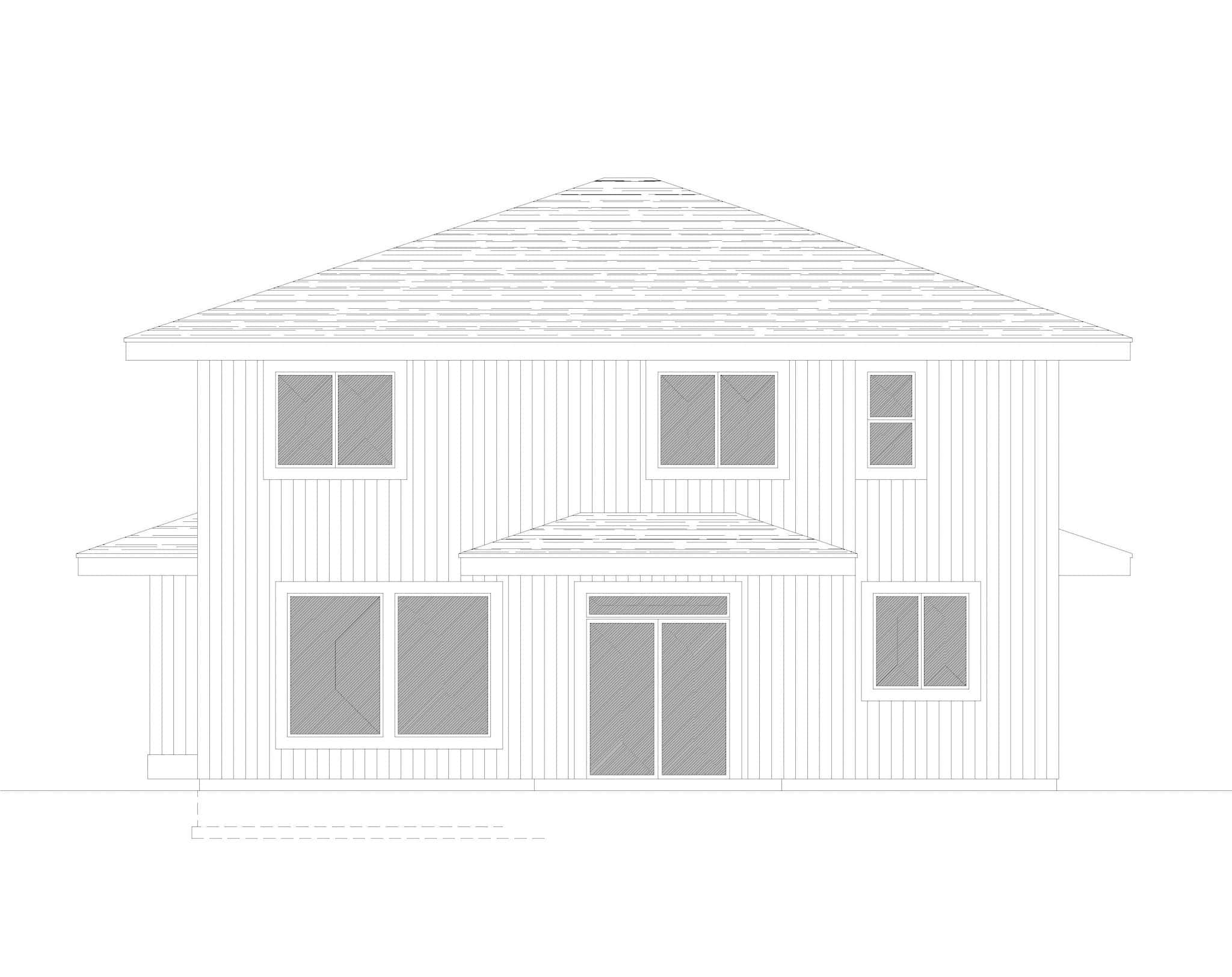Home Plan Rear Elevation of this 5-Bedroom,2106 Sq Ft Plan -162-1104