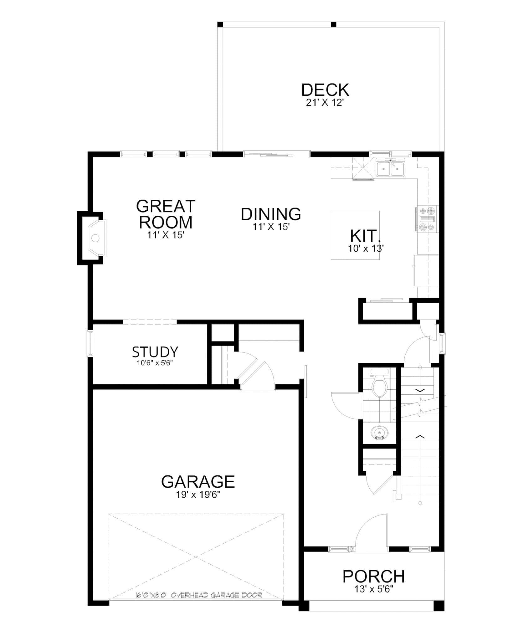 Main Level of Craftsman Plan #162-1106