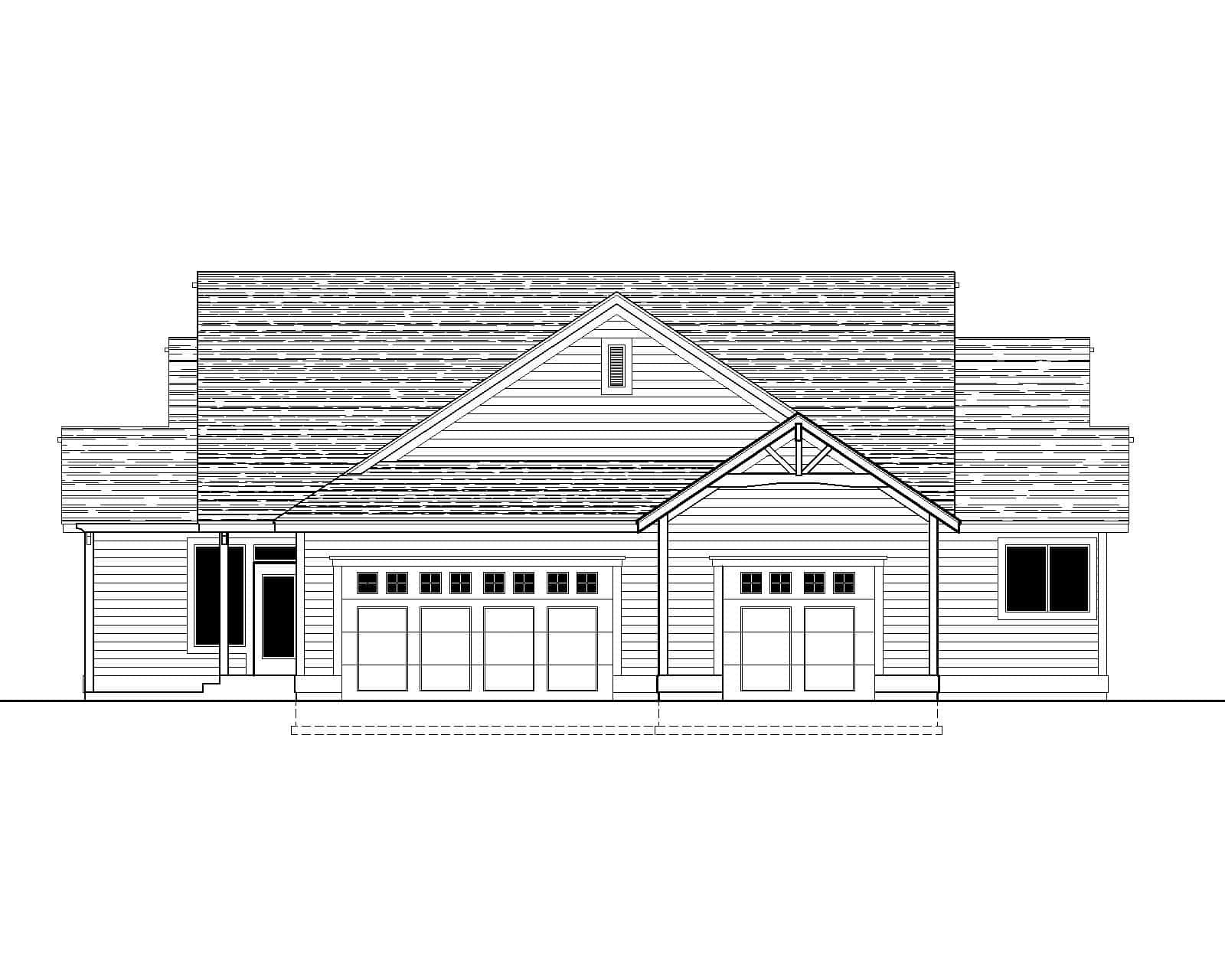 Home Plan Rear Elevation of this 2-Bedroom,2158 Sq Ft Plan -162-1107