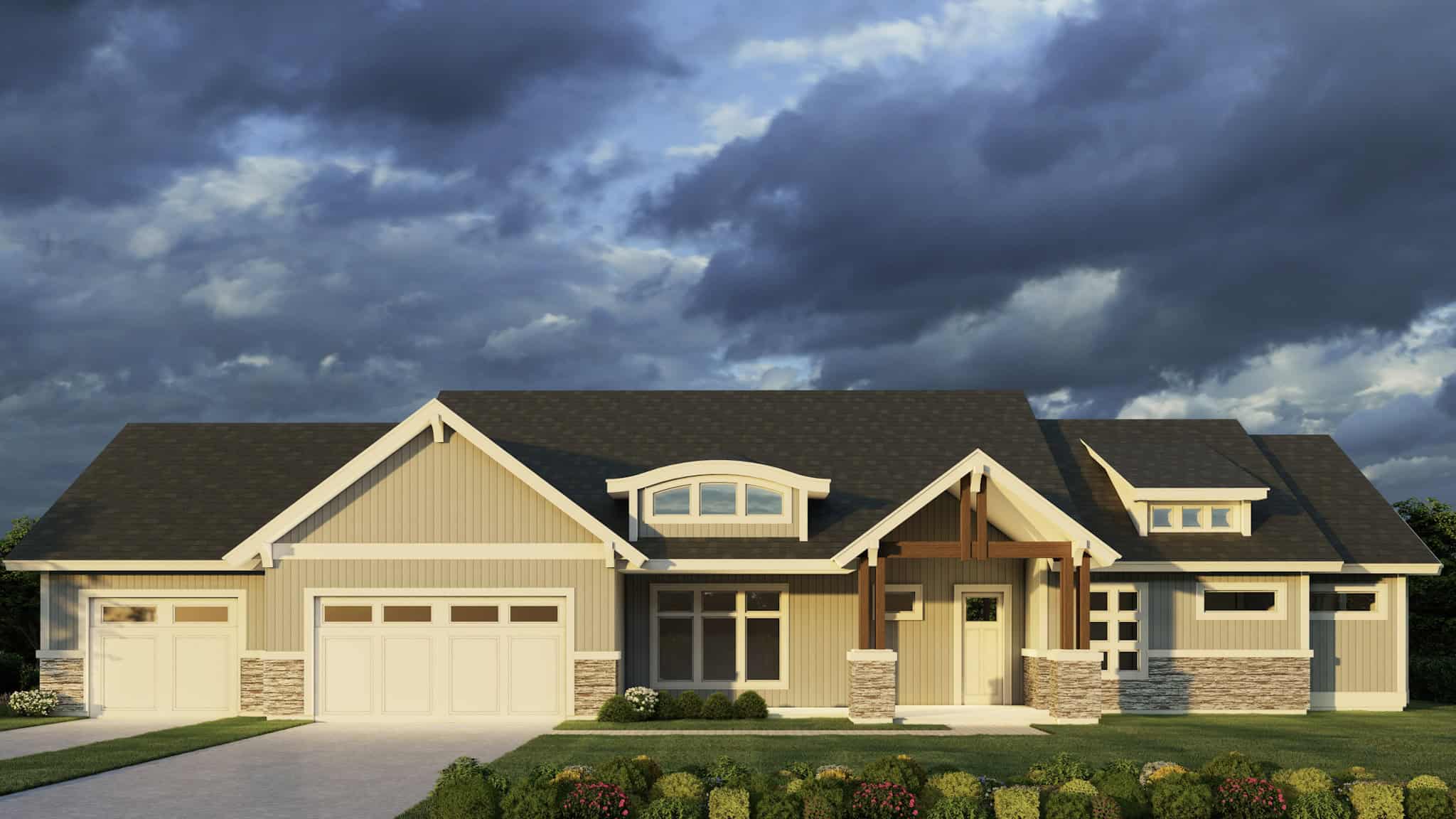 Home at Night of this 2-Bedroom,2174 Sq Ft Plan -162-1108