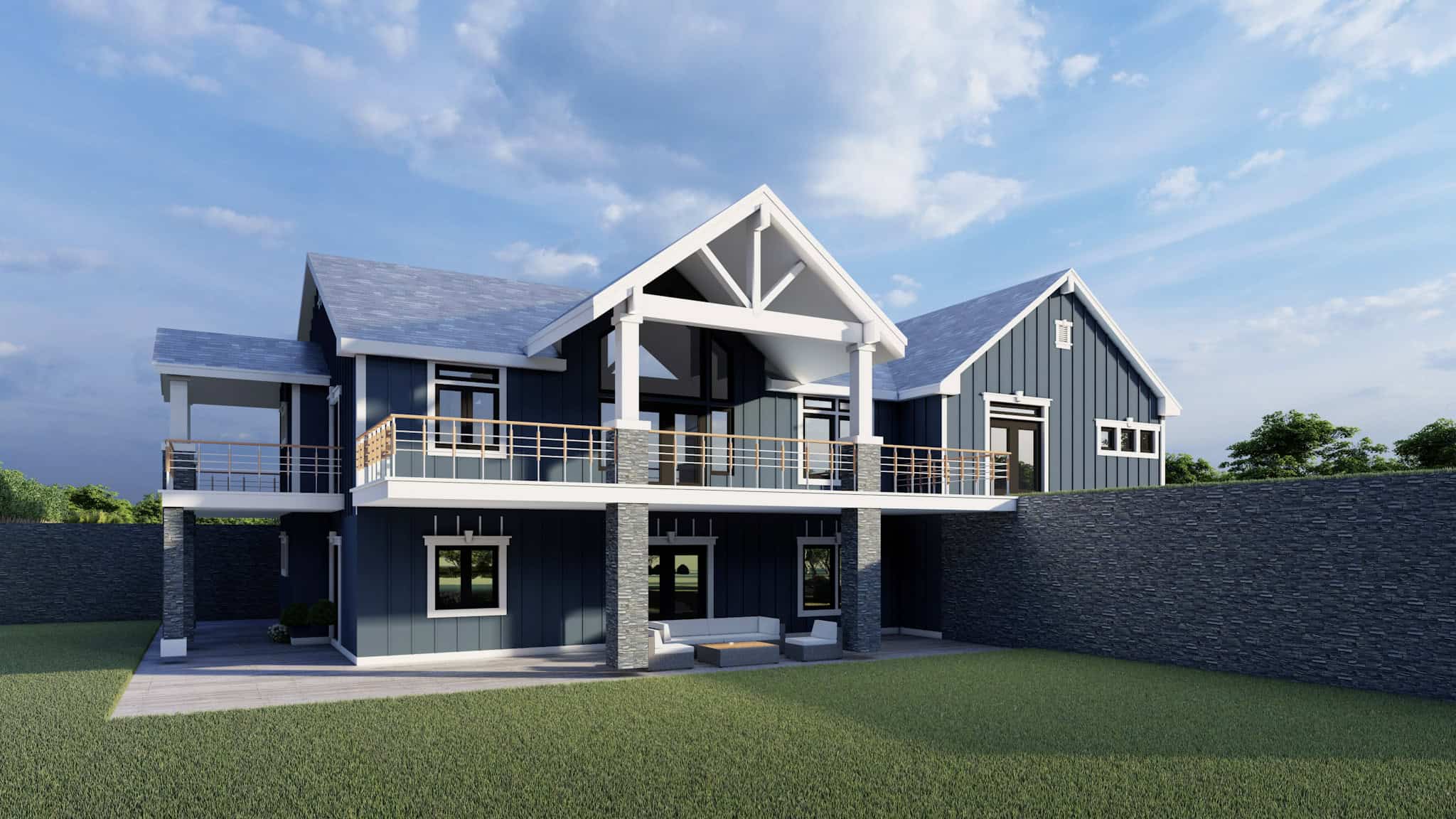 Home Plan Rear Elevation of this 3-Bedroom,2399 Sq Ft Plan -162-1112