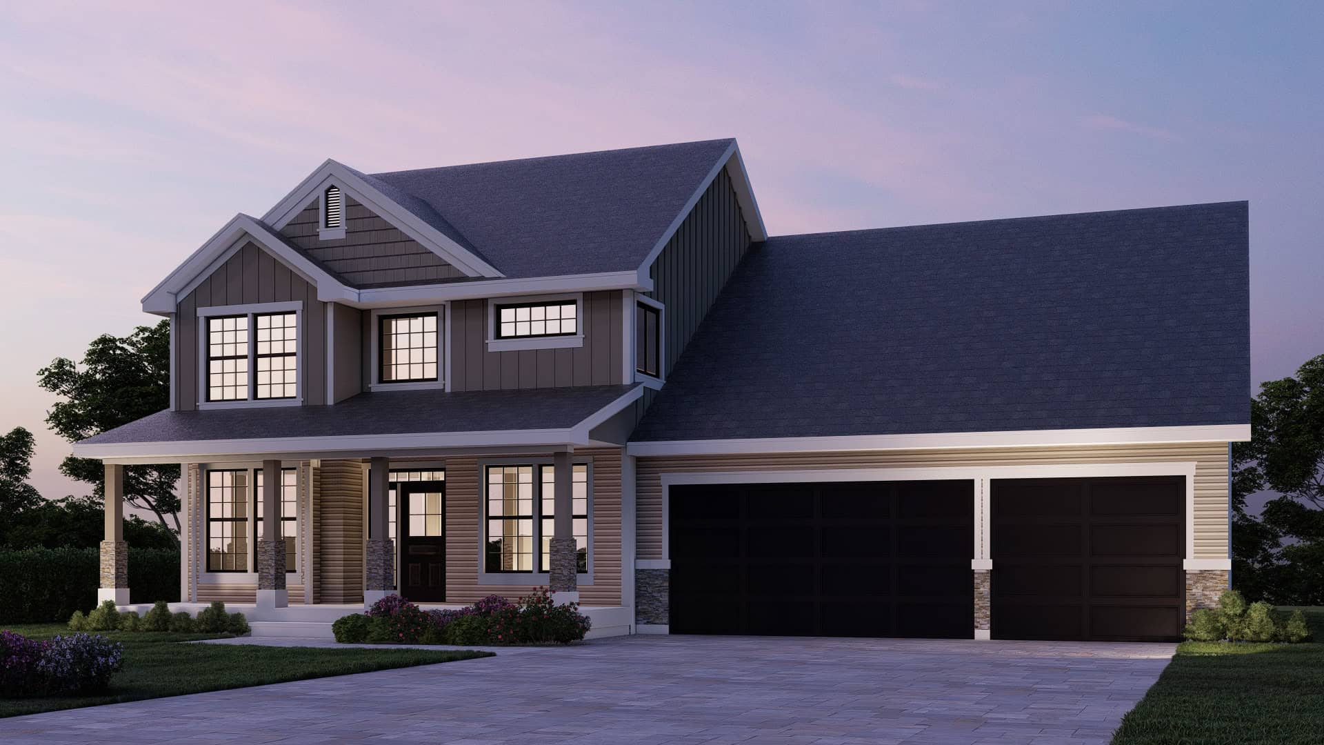 Home at Night of this 5-Bedroom,2485 Sq Ft Plan -162-1113