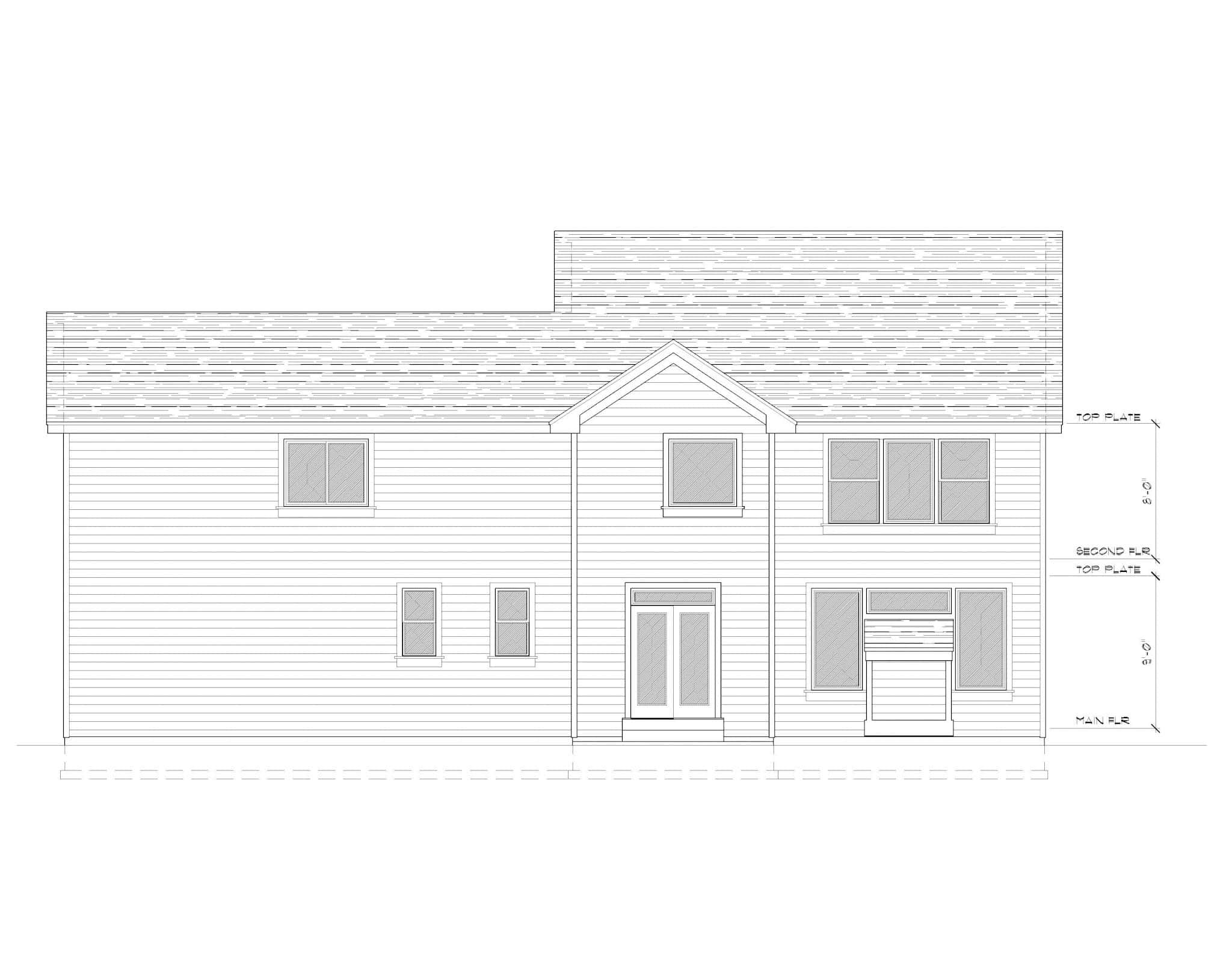 Home Plan Rear Elevation of this 5-Bedroom,2485 Sq Ft Plan -162-1113