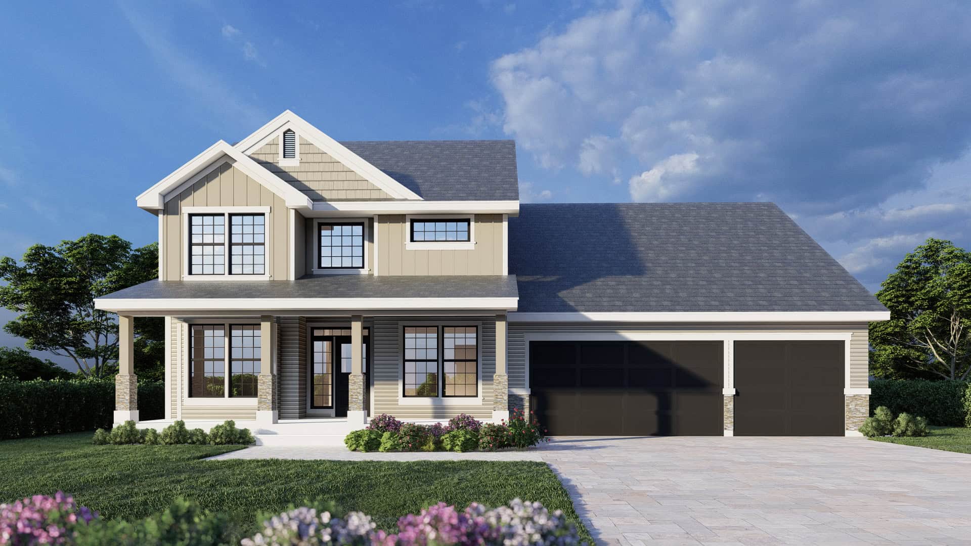 Front elevation of Traditional home (ThePlanCollection: House Plan #162-1113)