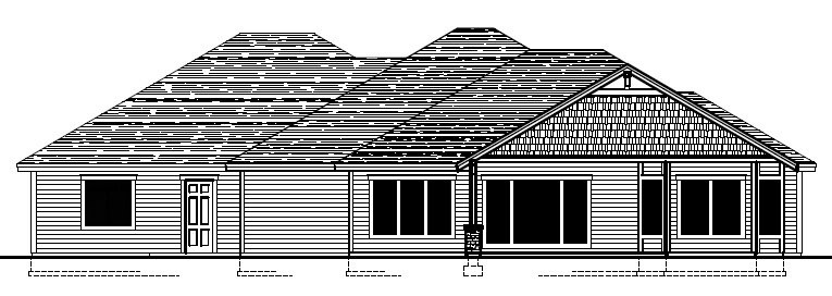 Home Plan Rear Elevation of this 2-Bedroom,2660 Sq Ft Plan -162-1115