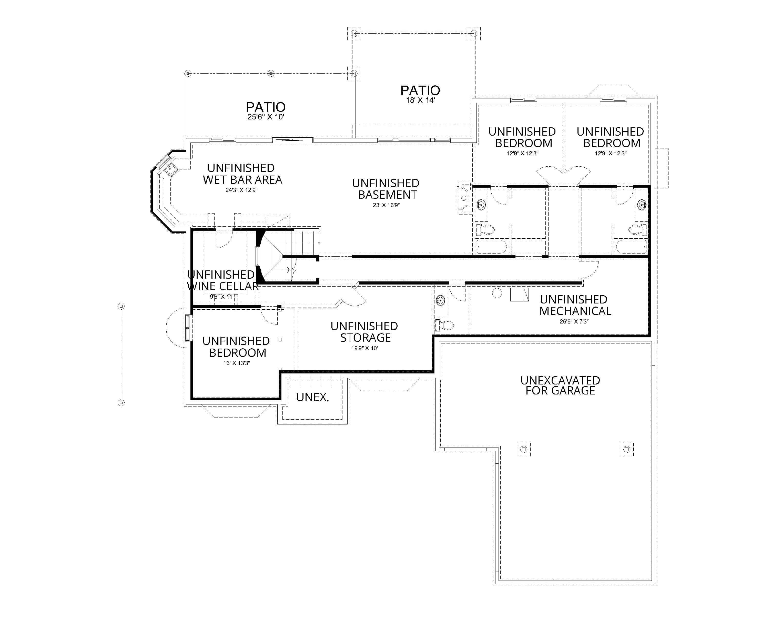 Basement of European Plan #162-1116