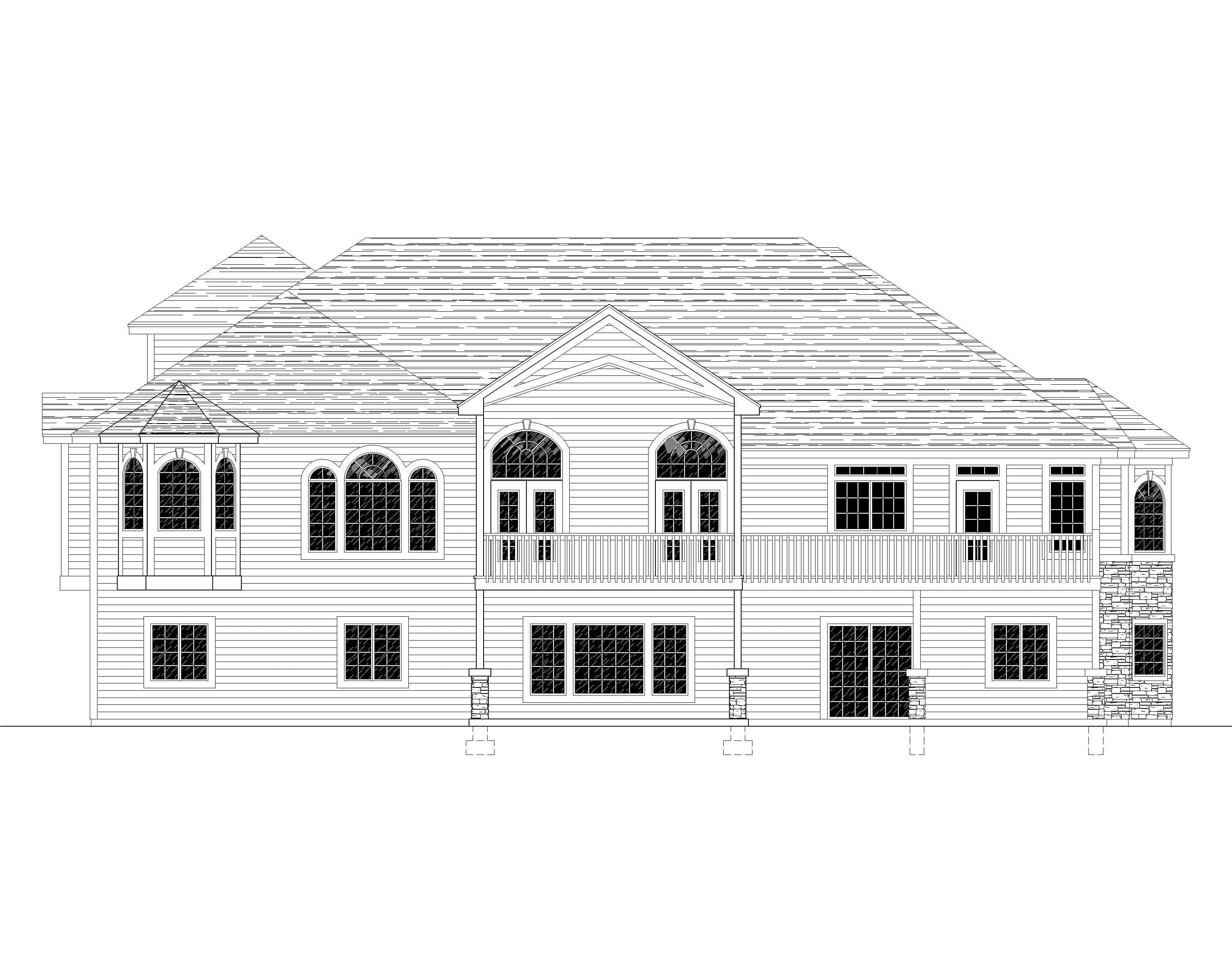 Home Plan Rear Elevation of this 2-Bedroom,2691 Sq Ft Plan -162-1116