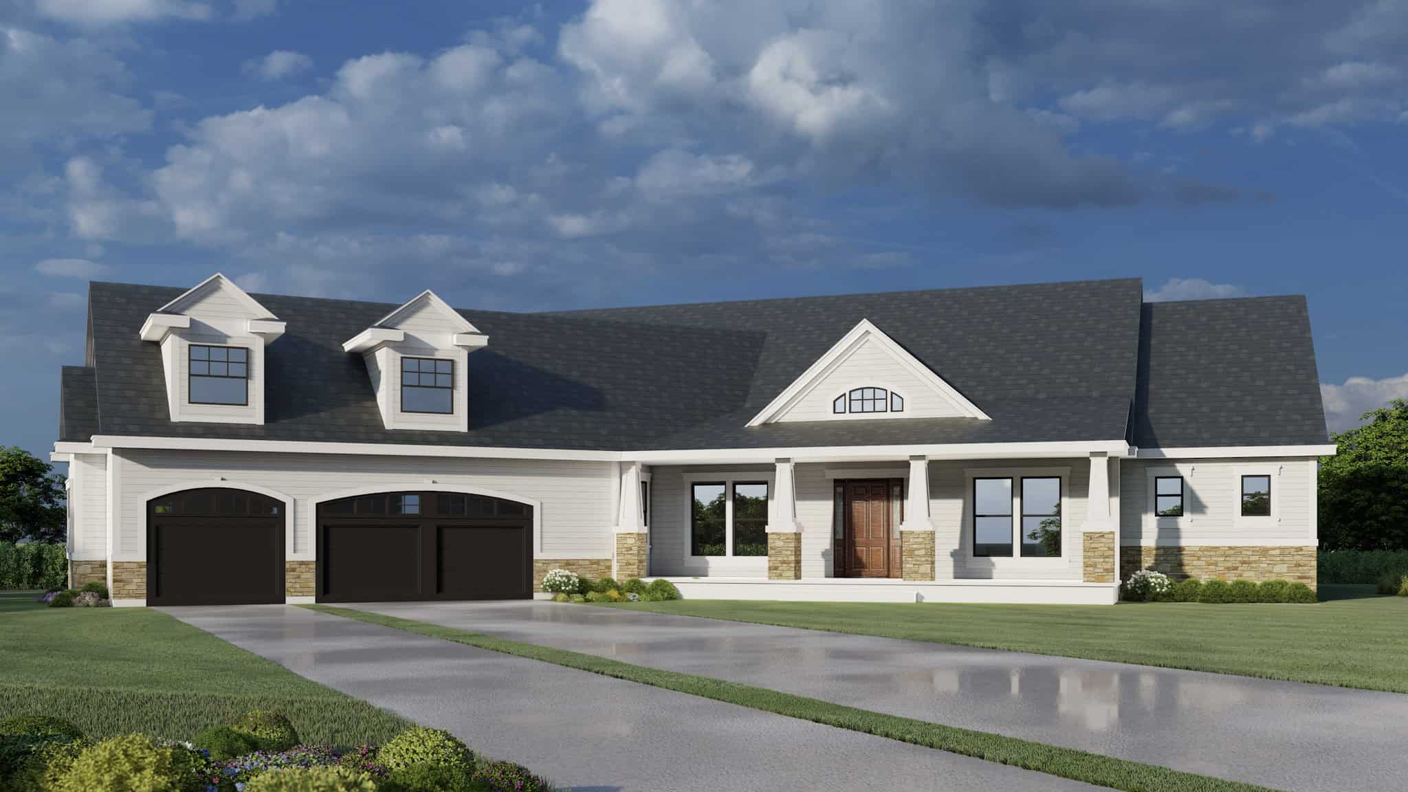 Front elevation of European home (ThePlanCollection: House Plan #162-1119)