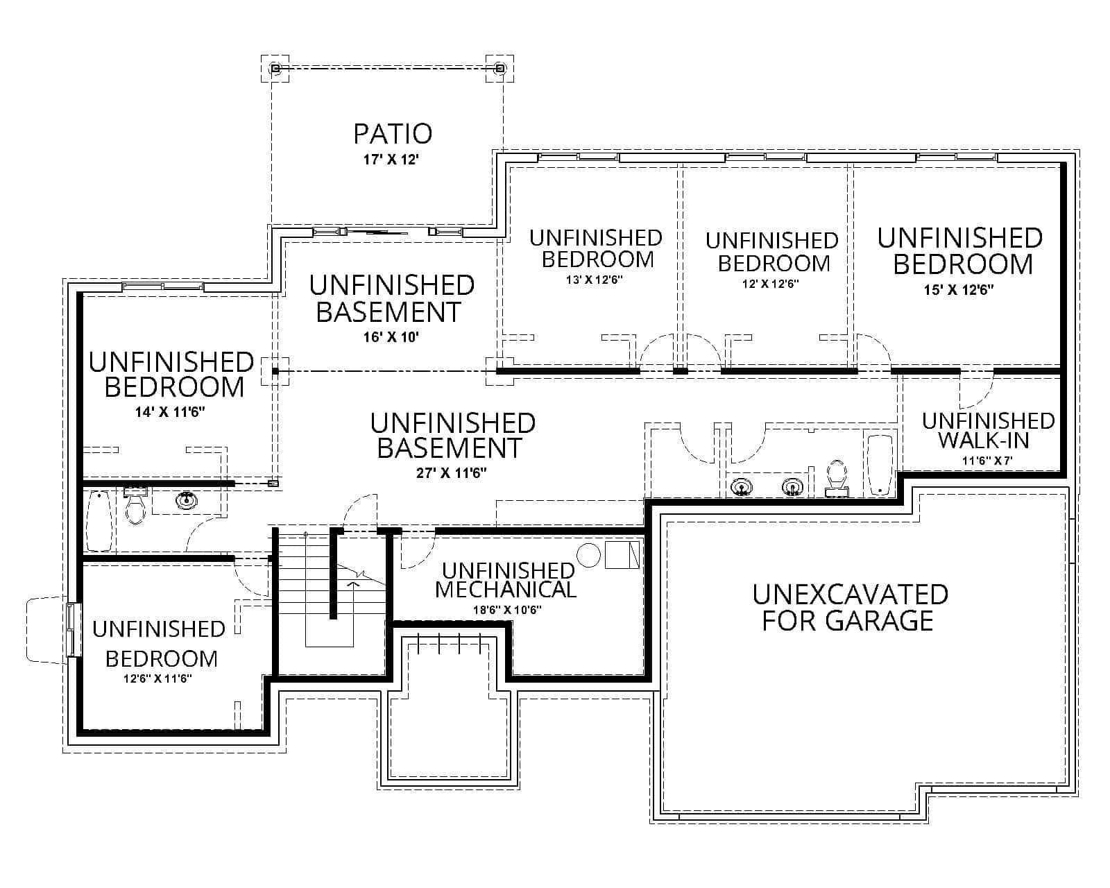 Basement of Prairie Plan #162-1121