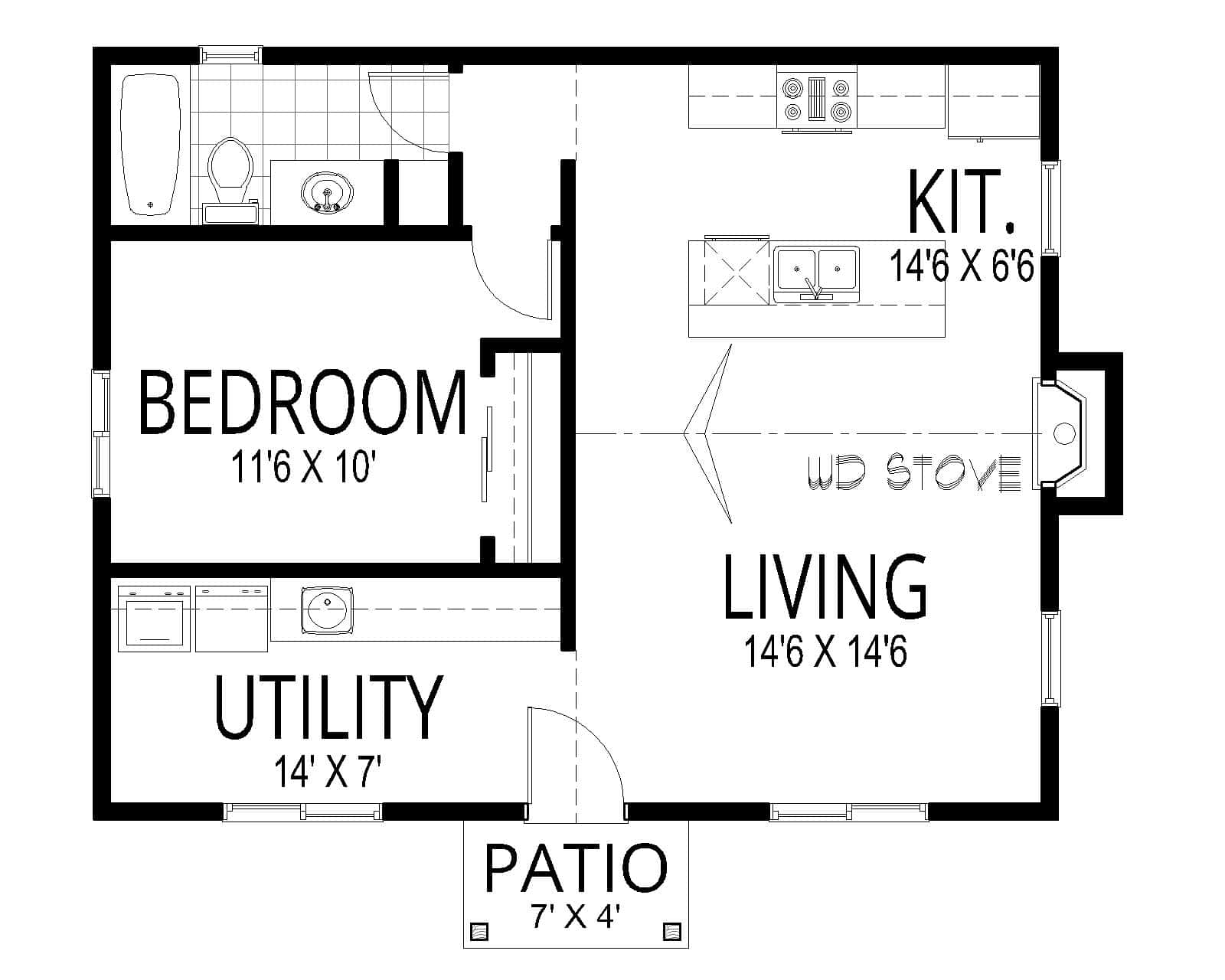 Main Level of Craftsman Plan #162-1123