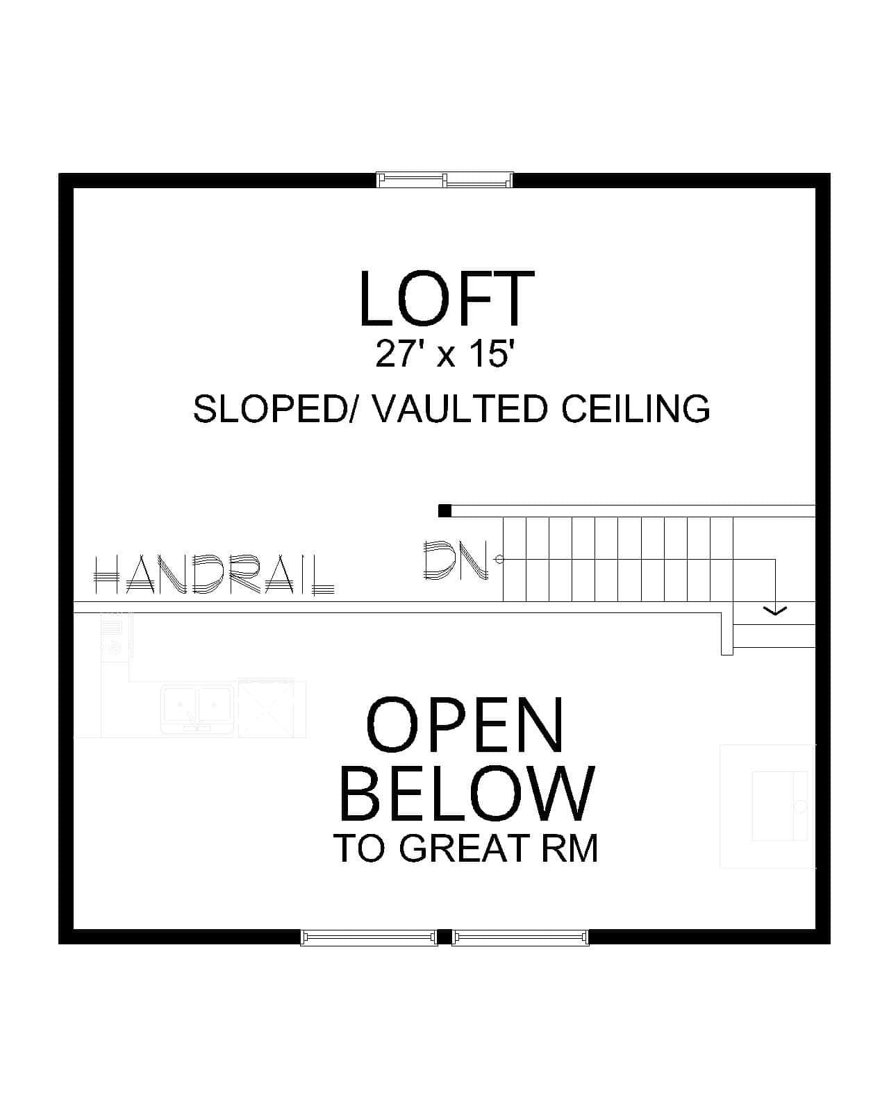 Upper Level of Rustic Plan #162-1125