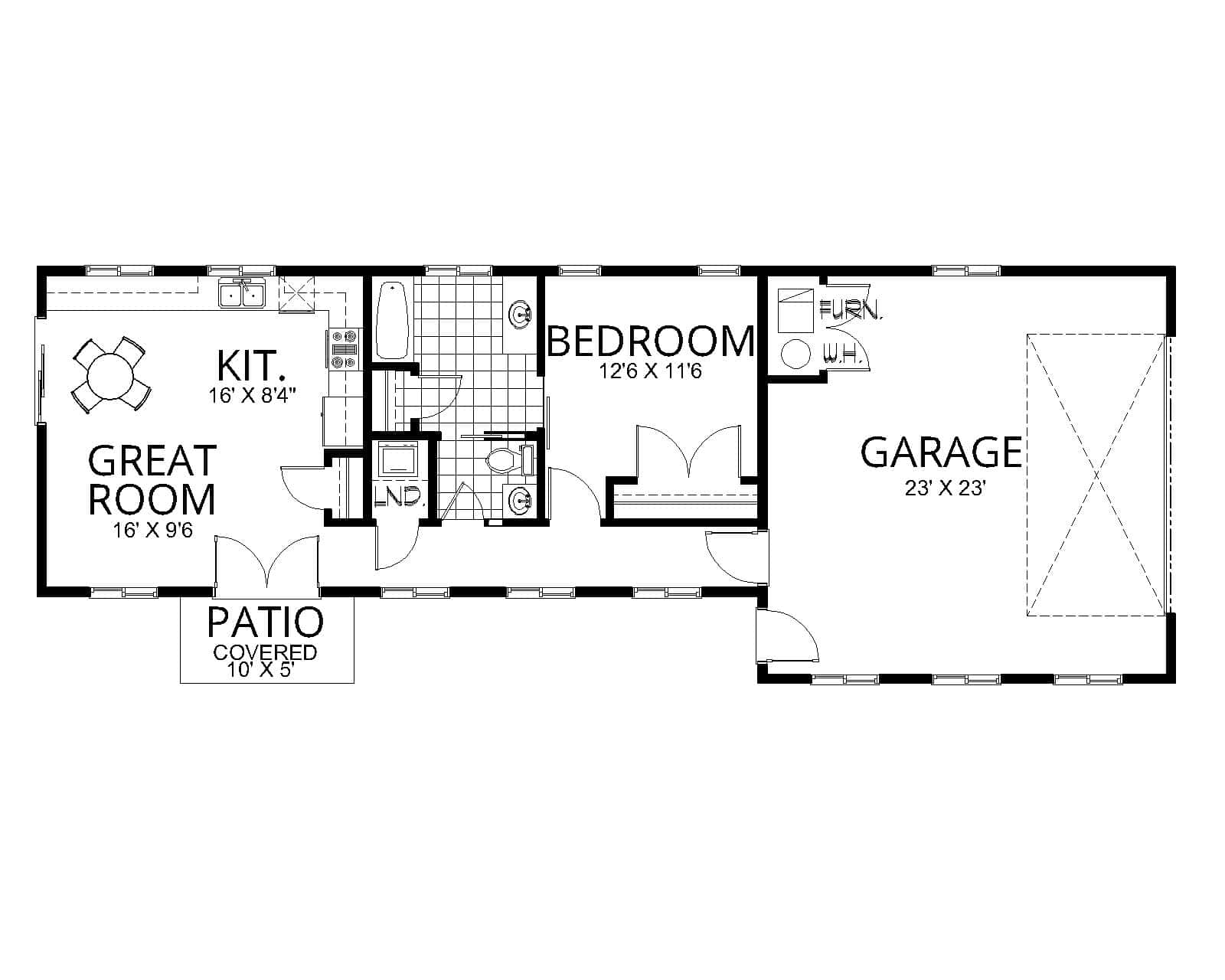 Main Level of Contemporary Plan #162-1126