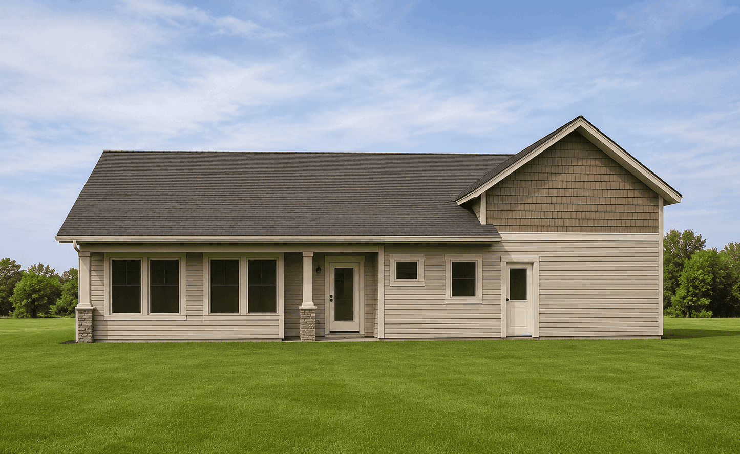 Rear View of this 3-Bedroom,1980 Sq Ft Plan -162-1127
