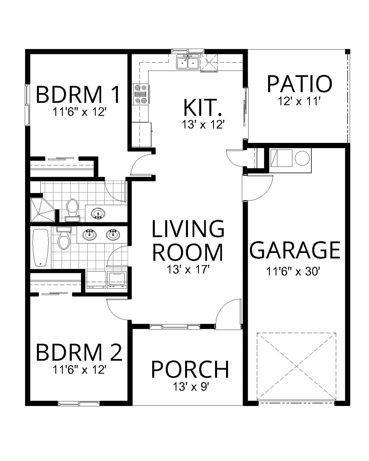 Main Level of Craftsman Plan #162-1129