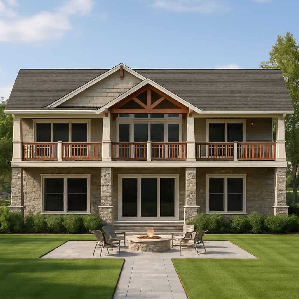 Rear View of this 2-Bedroom,1944 Sq Ft Plan -162-1131