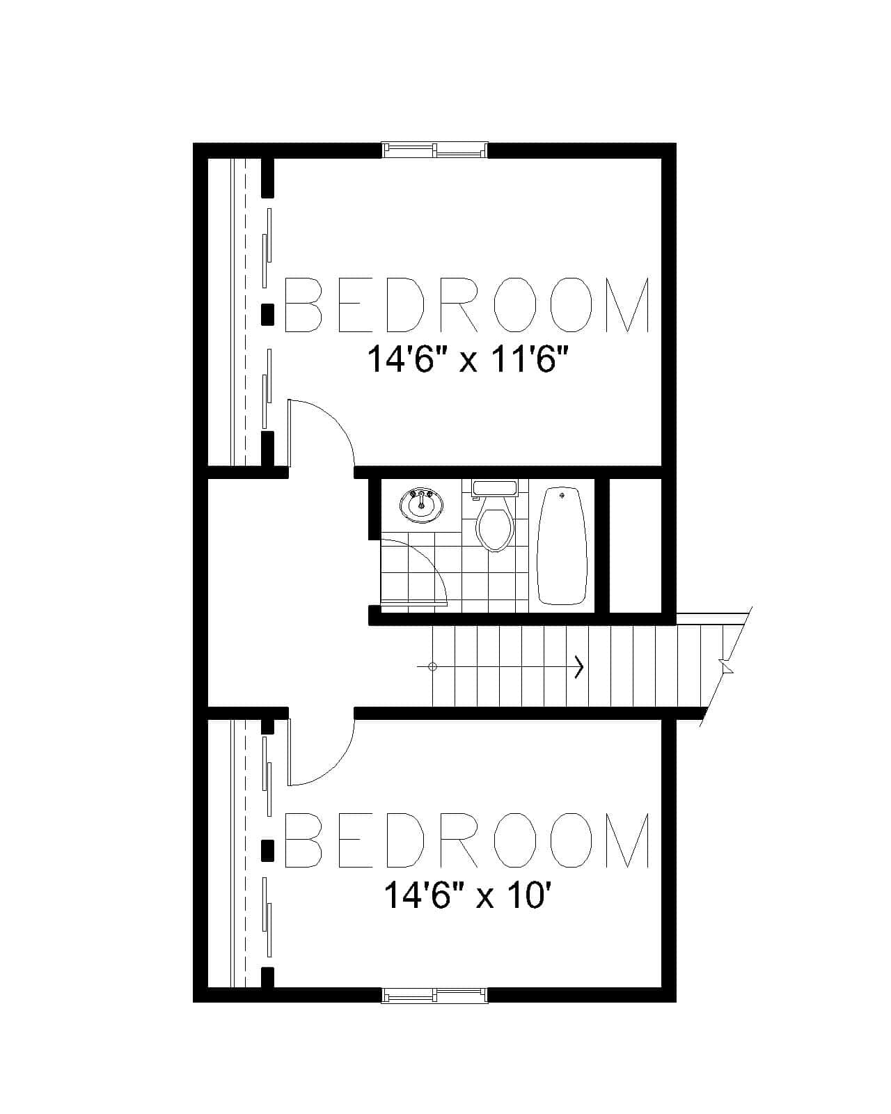 Upper Level of Craftsman Plan #162-1137