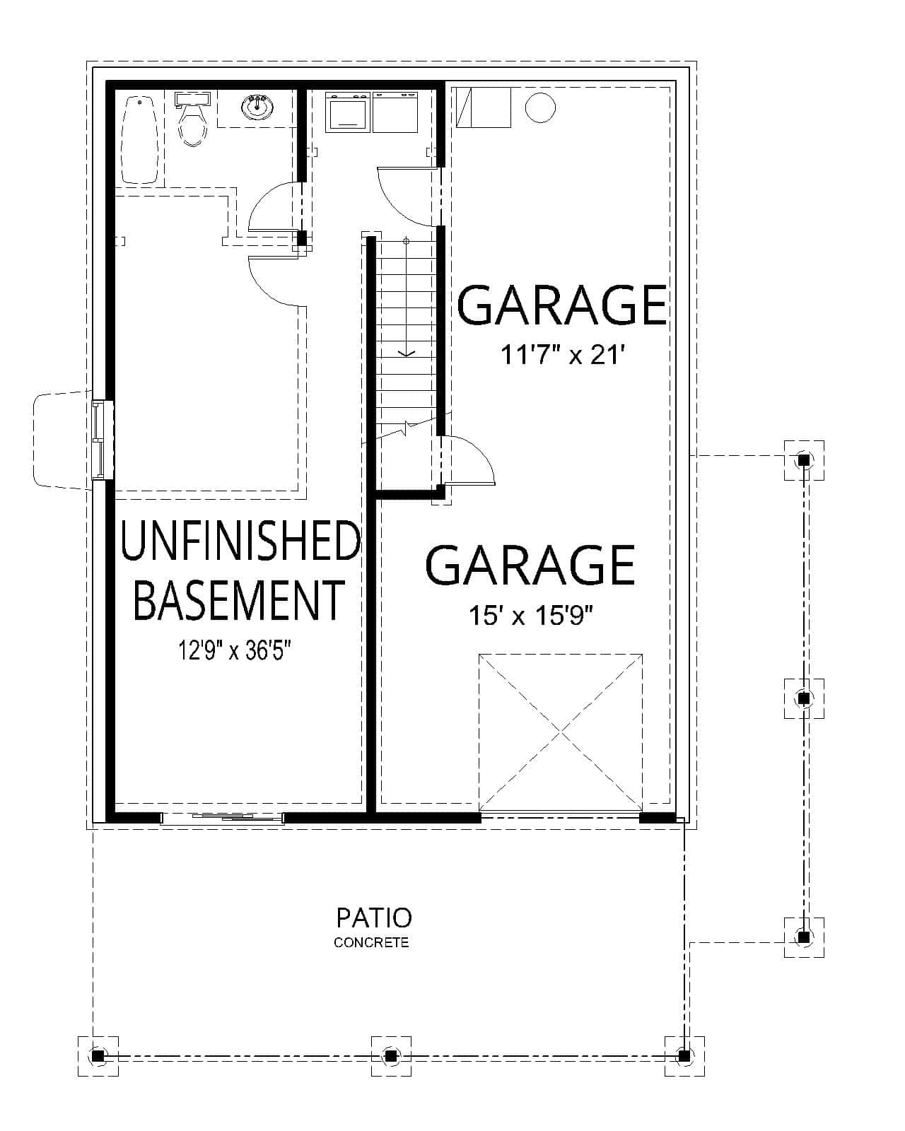 Basement of Vacation Homes Plan #162-1139
